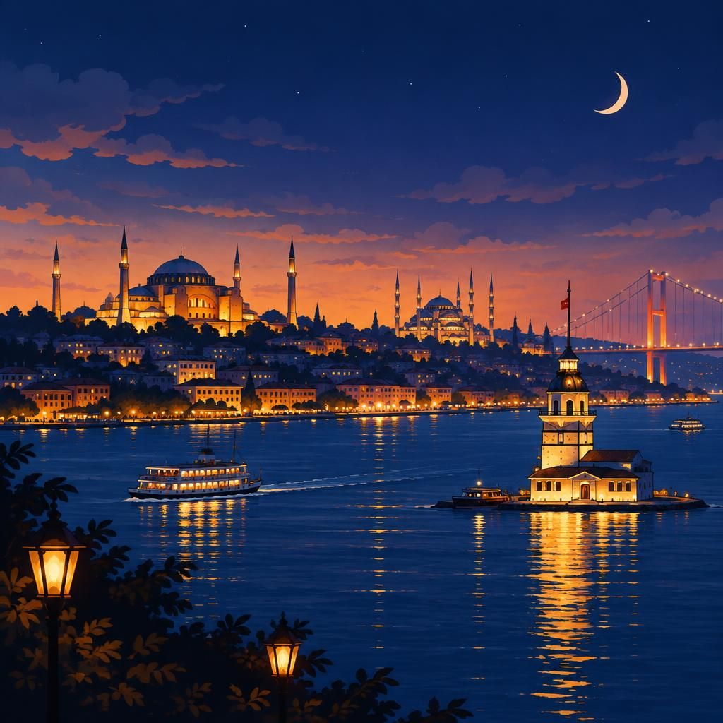 İstanbul şehrinin sakin ve güvenli jigolo süreci temalı illüstratif görsel alt metni.
