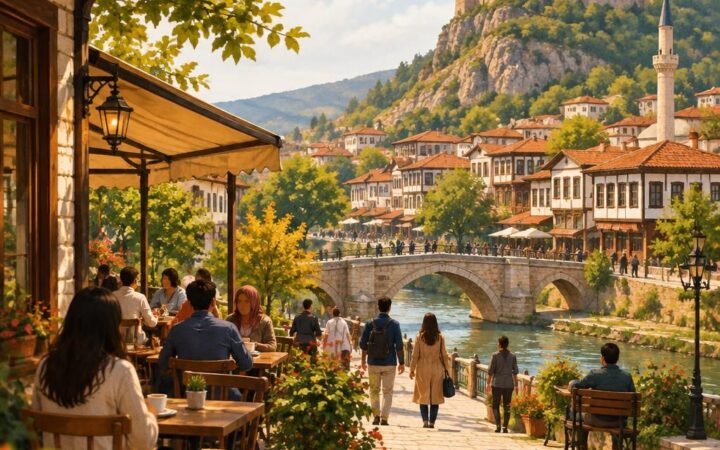 Kastamonu şehir merkezinde sade bir kafe manzarasıyla bilgilendirici bir rehber görseli.