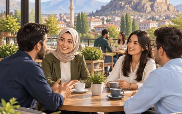 Malatya’da güvenli ve profesyonel bir buluşma anını çağrıştıran sade illüstrasyon alanı