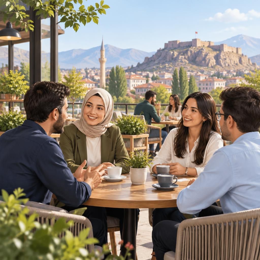 Malatya’da güvenli ve profesyonel bir buluşma anını çağrıştıran sade illüstrasyon alanı